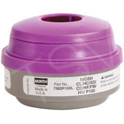 N-Series Combination Gas/Vapour/P100 Filter Respirator Cartridges North 7582P100L