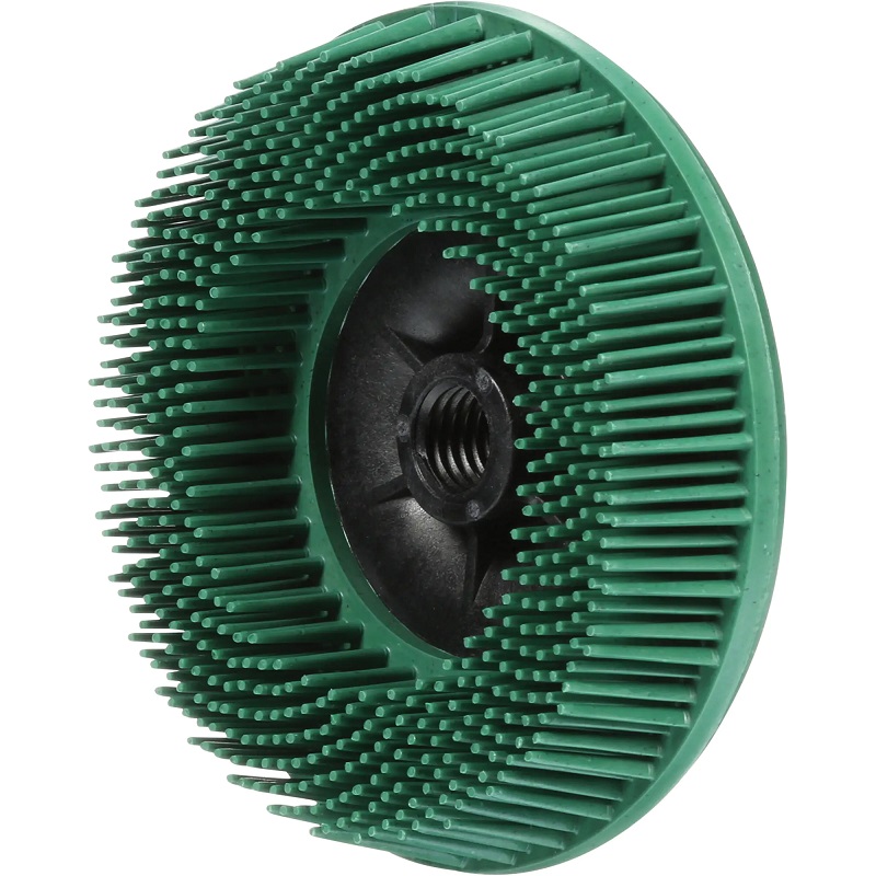 4-1/2" Scotch-Brite Radial Bristle Disc with 5/8-11 Arbour Green Ceramic 50 Grit
