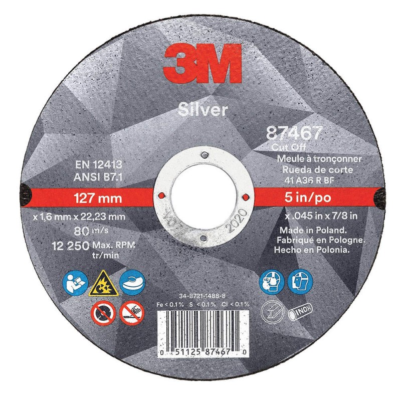 Silver 3M Cut Off Type 1 (Flat) 5 x .045 AB87467 for General Purpose