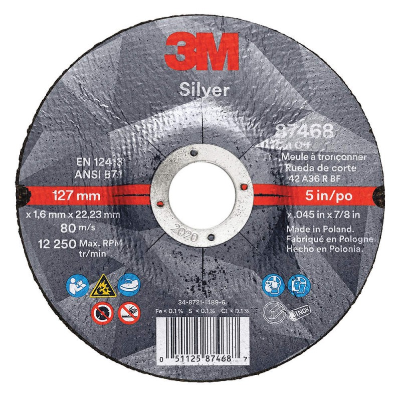 Silver 3M Cut Off Type 27 (Depressed Center) 5 x .045 AB87468 for General Purpose