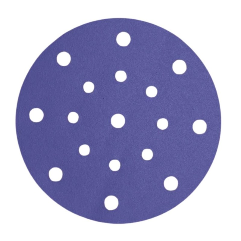 Sanding Disc 6" with 17 holes (Festool Pattern) Velcro Purple Ceramic 100 Grit
