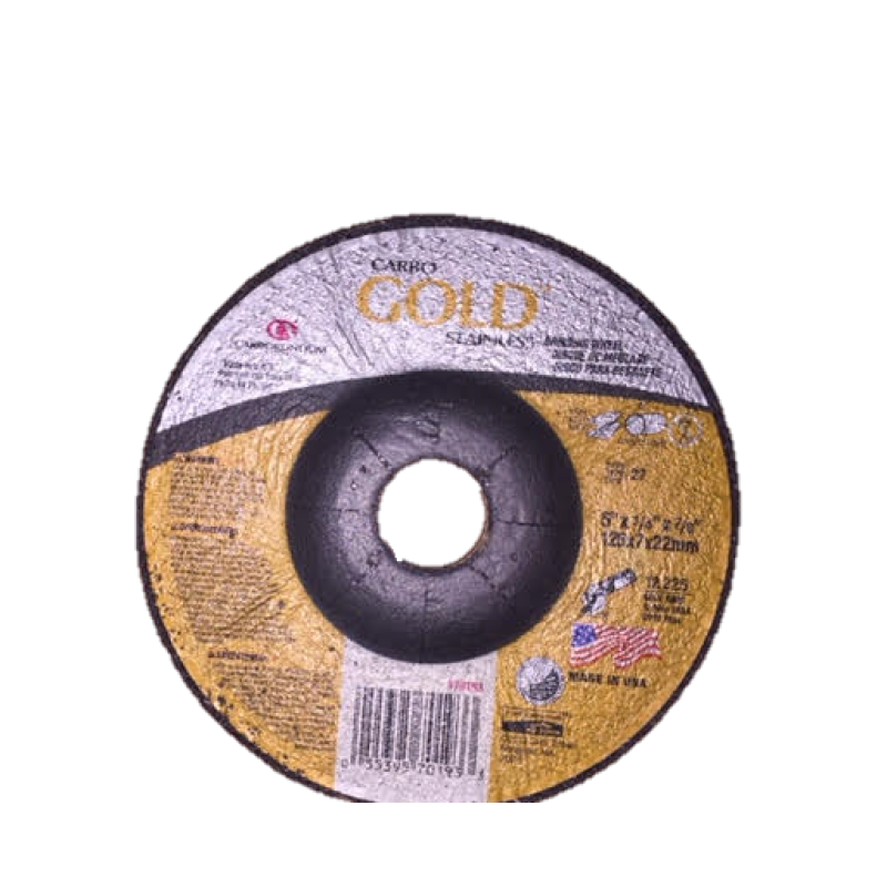 Grinding Disc Gold 5" x 1/4" (6mm) x 7/8" for Stainless Steel Carborundum 70193