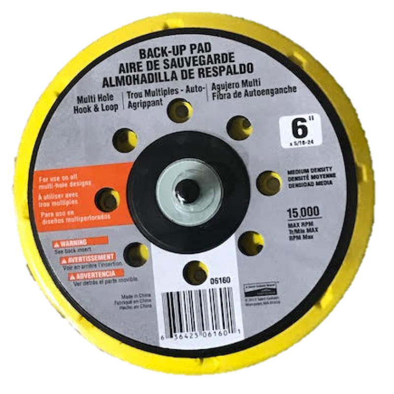 6" Multi-Hole Velcro Backing Pad Carborundum 06160