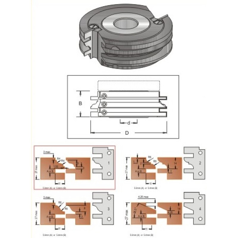 Insert 5.4mm Tongue & Groove Profile 1 Dimar K142C-1B
