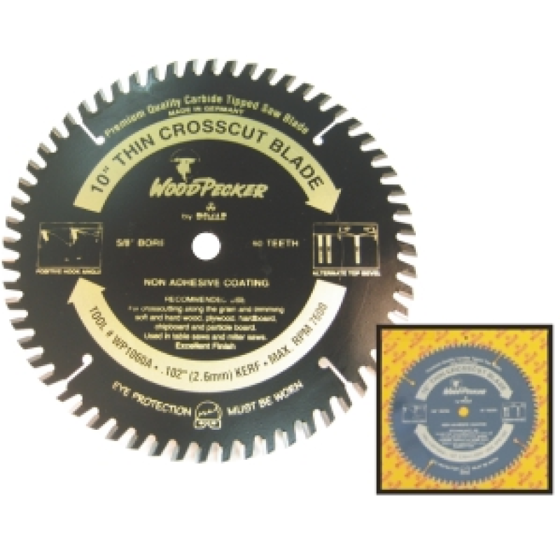 Dimar Woodpecker 10" X 60 Tooth ATB Thin Kerf Crosscut 5/8" bore