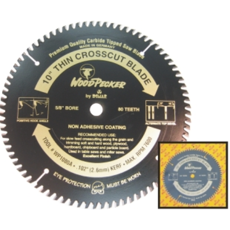 Dimar Woodpecker 10" X 80 Tooth ATB Thin Kerf 5/8" bore