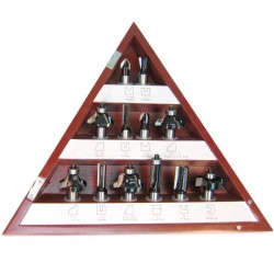 12 Pcs,3 Flute, 1/4" Shank,wood Box Dimar WP12-3