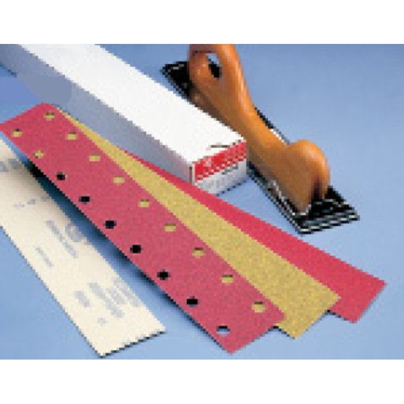 Strips 2-3/4" Wide x 16-1/2" Long 100 Grit Velcro Premier Red Carborundum 20474