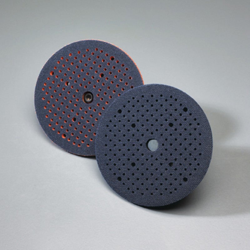 6" Multi Hole Clean Air Premier Red Grip-On Soft Backup Pad Carborundum 99338