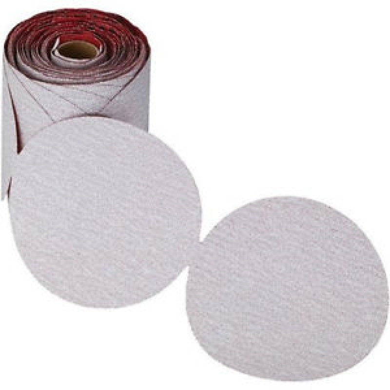 Sanding Disc 6" Diameter No Hole 150 Grit Premier Red PSA Sticky Back Roll Carborundum 18170