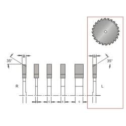 10" X 24t Dado Blade Left  1" Bore Dimar 10-24L-1