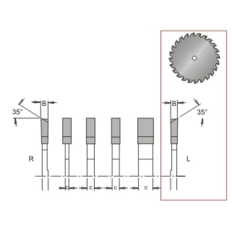 10" X 24t Dado Blade Left  1" Bore Dimar 10-24L-1