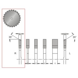 10" X 24t Dado Blade Right  1" Bore Dimar 10-24R-1