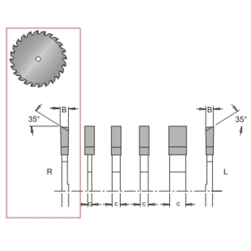 10" X 24t Dado Blade Right  1" Bore Dimar 10-24R-1