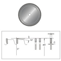 Dimar Nova 10" x 48 Tooth 5FWF Metal Cutting 5/8" bore