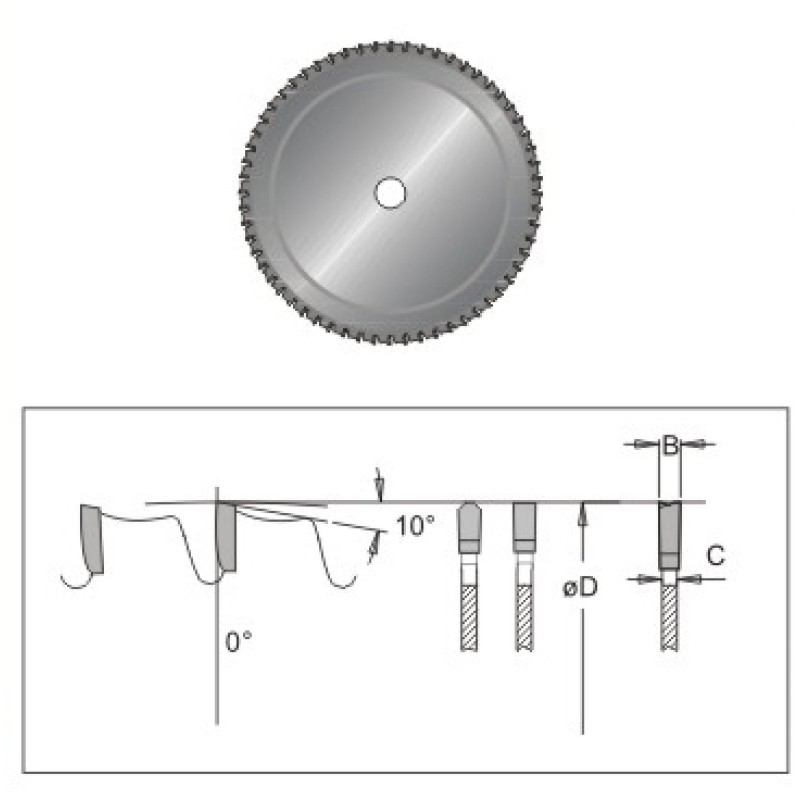 Dimar Nova 10" x 48 Tooth 5FWF Metal Cutting 5/8" bore