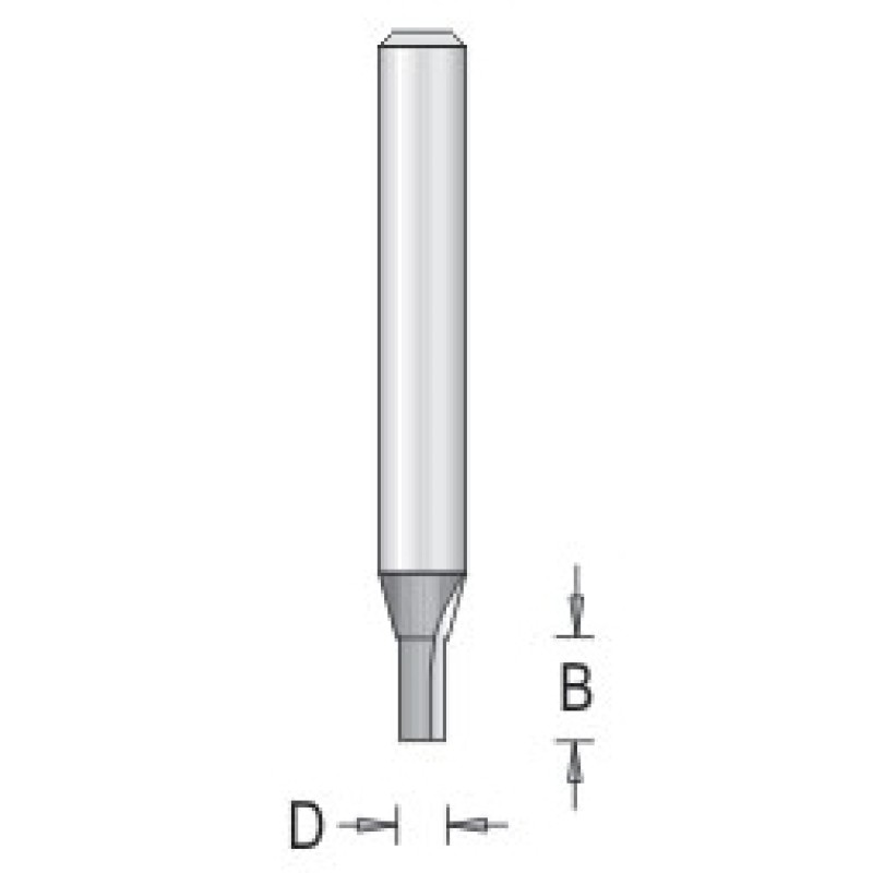107R4-5M Straight Bit Plunge Flute 5mm Diameter 7/16" Length 1/4" Shank