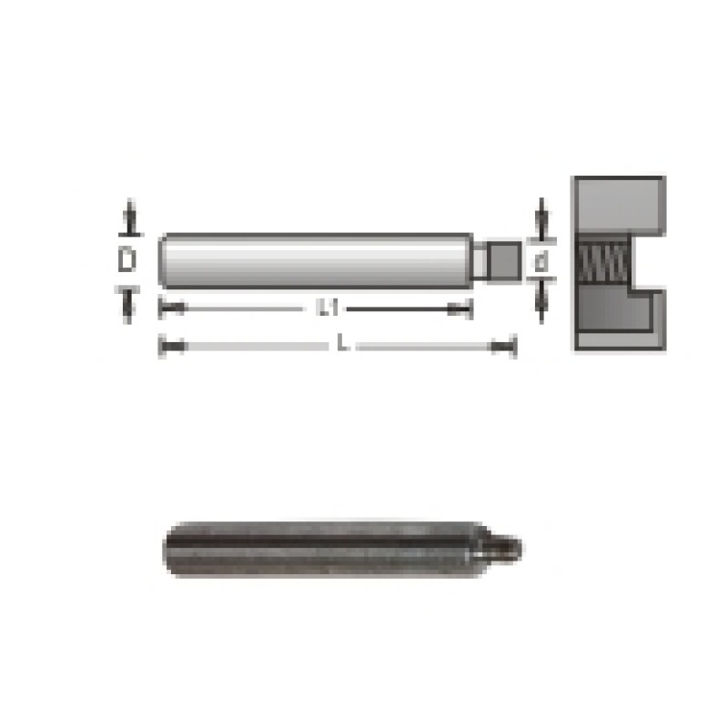 108RMB4 1/4" Arbor For All Mortising Bits 1/4" Shank 1/4"-28 Thread
