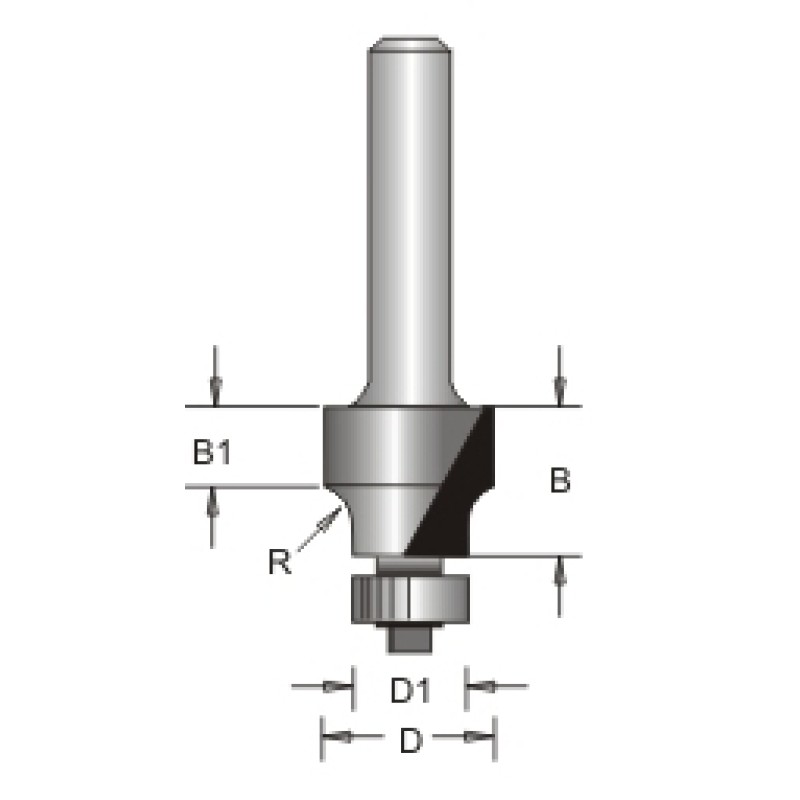 109R4-1.5X X-File Flush Trim Bit 3/8" Diameter 3/8" Length 1/4" Shank