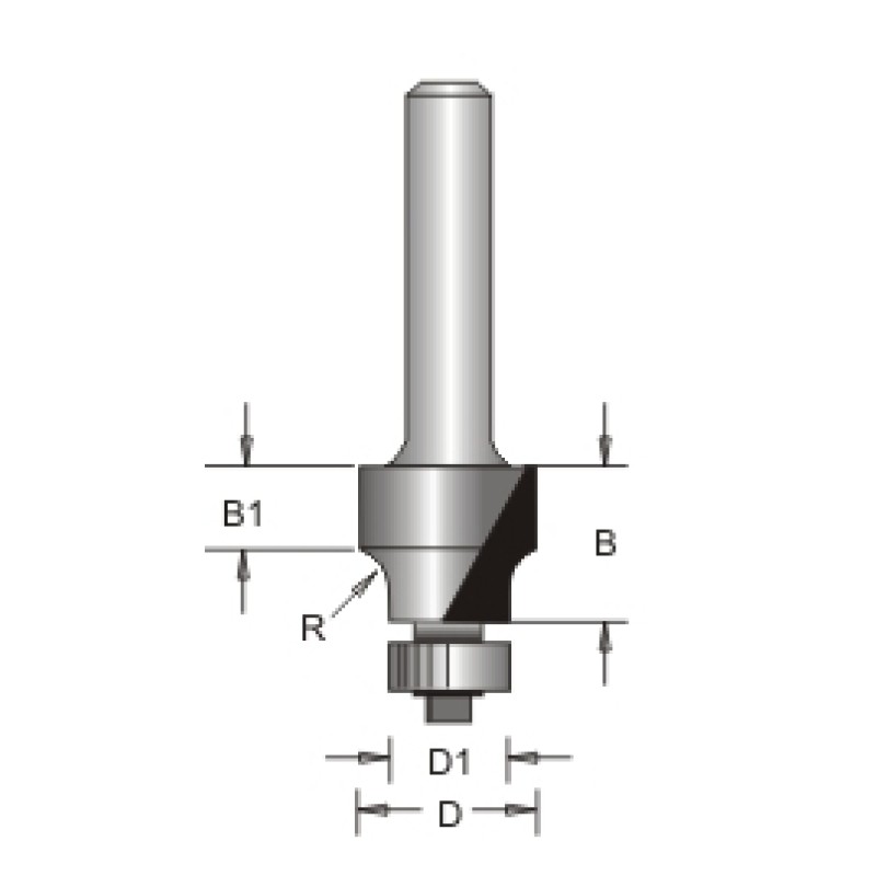109R8-1.5X X-File Flush Trim Bit 3'8" Diameter 3/8" Length 1/2" Shank