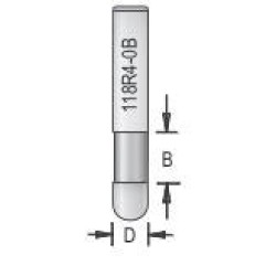 118R4-0B Flush Trim Bit 1 Flute 1/4" Diameter 3/8" Cutting Height 1/4" Shank