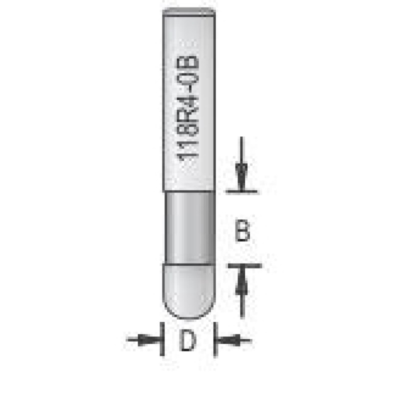 118R4-0B Flush Trim Bit 1 Flute 1/4" Diameter 3/8" Cutting Height 1/4" Shank