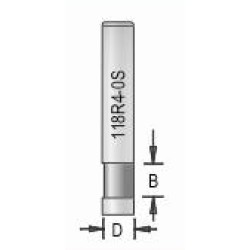 118R4-0S Short Pilot Flush Trim Bit 1/4" Diameter 1/4" Length 1/4" Shank