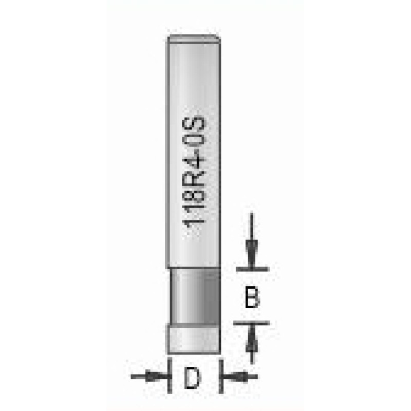 118R4-0S Short Pilot Flush Trim Bit 1/4" Diameter 1/4" Length 1/4" Shank