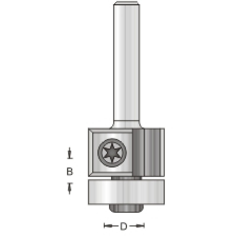 1R4-19 Replaceable Flush Trim Bit 3/4" (19mm) Diameter 12mm Length 1/4" Shank L12 Knife