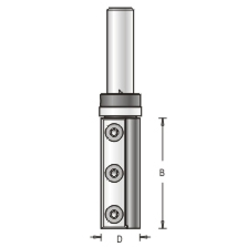 1RCW8-19 Straight Bit Template Bit 2 Flute 3/4" Diameter 50mm Length 1/2" Shank