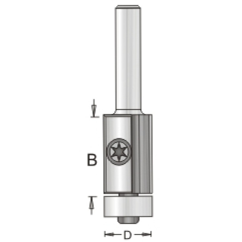 1RL4-12 Replaceable Flush Trim Bit 1/2" Diamiter 20mm Length 1/4" Shank 3101512 Knife