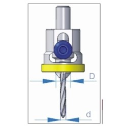 Carbide Tipped Countersink + 3/32" Drill +stopper Dimar 200-CT-2.5A