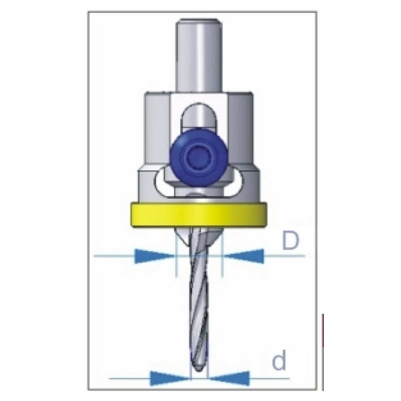 Carbide Tipped Countersink + 3/32" Drill +stopper Dimar 200-CT-2.5A