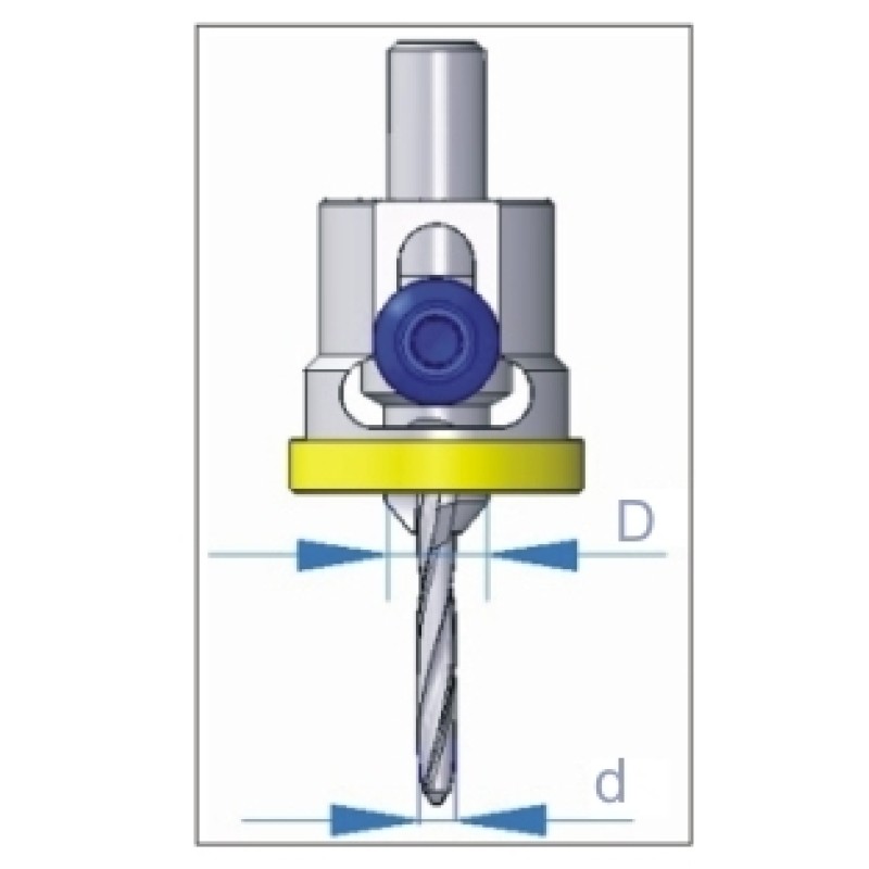 Carbide Tipped Countersink+9/64" Drill+stopper Dimar 200-CT-3.5A
