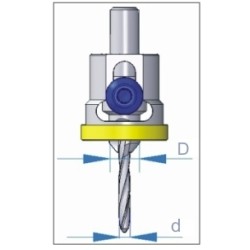 Carbide Tipped Countersink + 1/8" Drill + Stopper Dimar 200-CT-3A