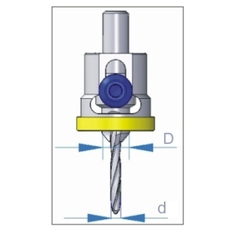 Carbide Tipped Countersink+1/8" Drill+stopper Dimar 200-CT-3BA