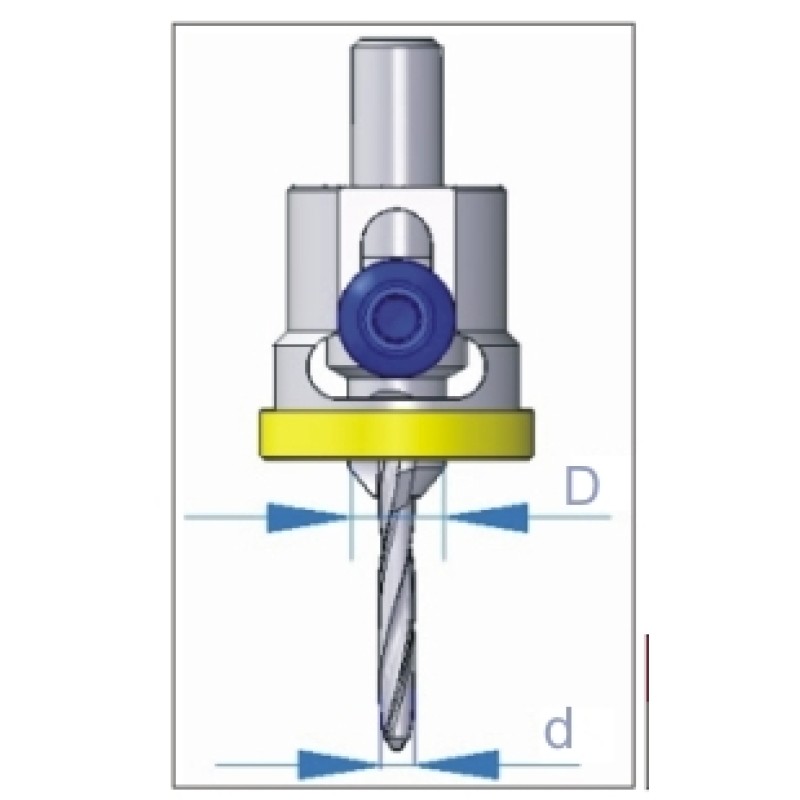 Carbide Tipped Countersink +11/64 Drill + Stopper Dimar 200-CT-4.5A