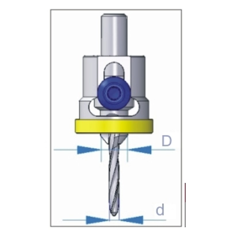 Carbide Tipped Countersink+5/32" Drill + Stopper Dimar 200-CT-4A