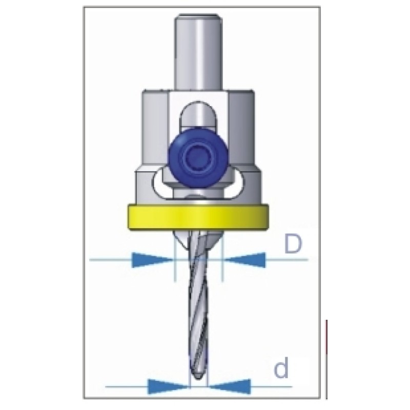 Carbide Tipped Countersink + 3/16 Drill + Stopper Dimar 200-CT-5A