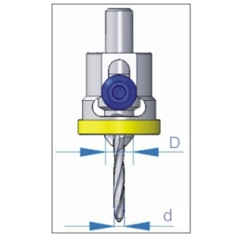 Carbide Tipped Countersink + 6mm Drill + Stopper Dimar 200-CT-6A