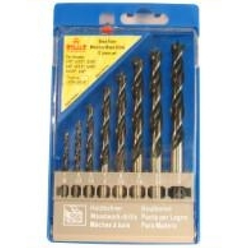 Brad Point Drill Bit Set 8 Piece 1/8" To 3/8" Diameter 