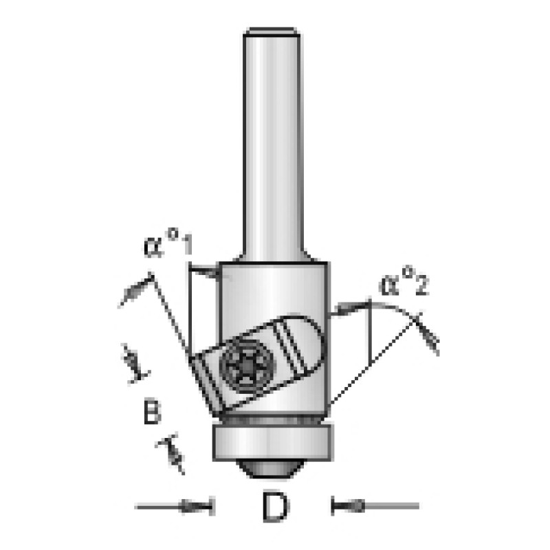 2R4-30 Multi Bevel Bit 1/4" Shank 15° & 30° Angle L7.0 Knife