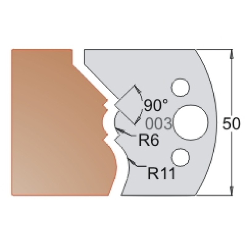 #003 50mm Knives For MPC Multi Profile Cutter (Set of 2) Dimar 3300350