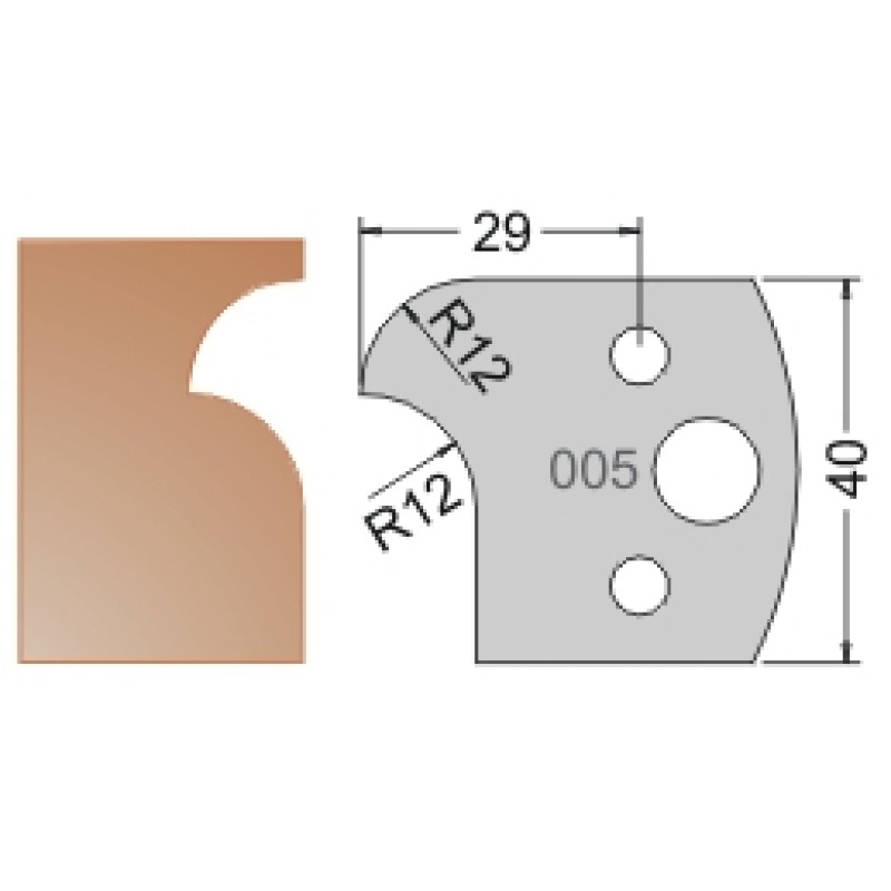 #005 40mm Knives For MPC Multi Profile Cutter (Set of 2) Dimar 3300540