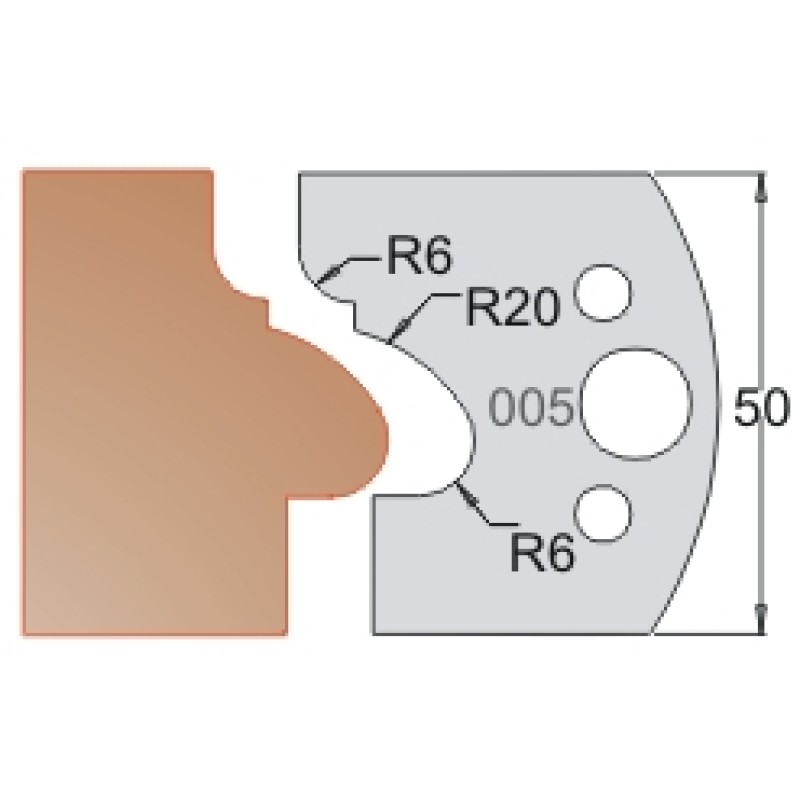 #005 50mm Knives For MPC Multi Profile Cutter (Set of 2) Dimar 3300550
