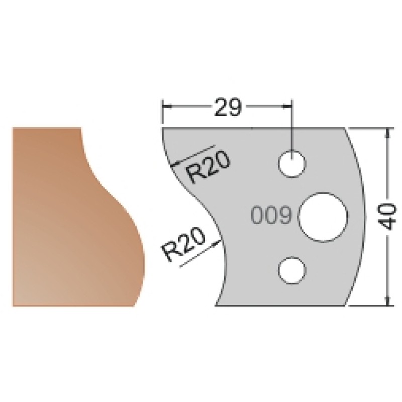 #009 40mm Knives For MPC Multi Profile Cutter (Set of 2) Dimar 3300940