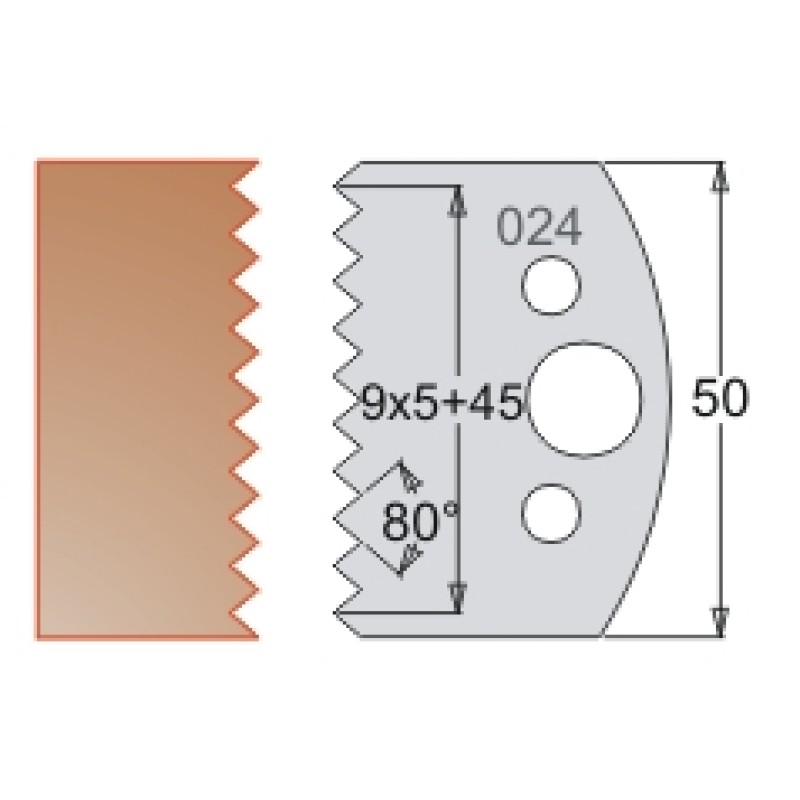 #024 50mm Knives For MPC Multi Profile Cutter (Set of 2) Dimar 3302450