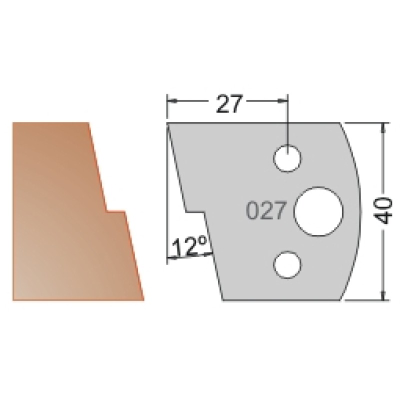 #027 40mm Knives For MPC Multi Profile Cutter (Set of 2) Dimar 3302740