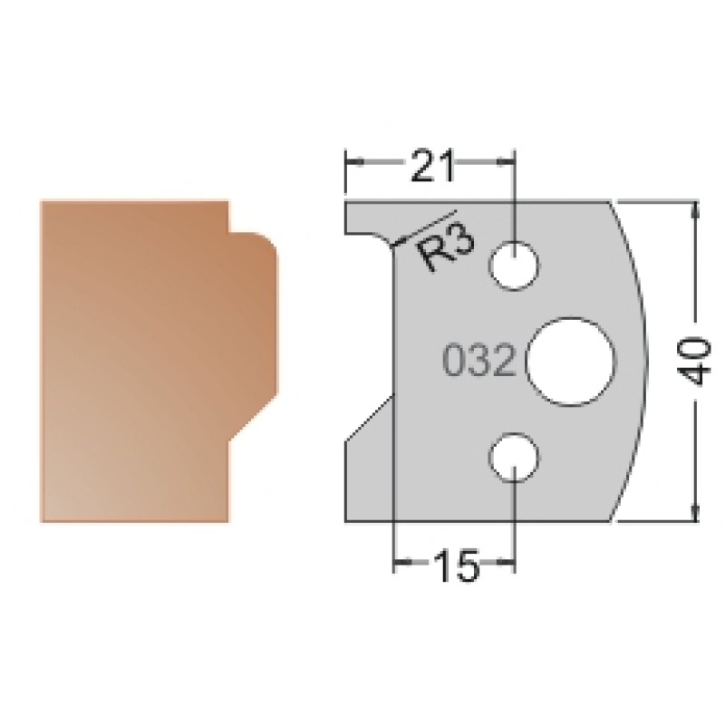 #032 40mm Knives For MPC Multi Profile Cutter (Set of 2) Dimar 3303240