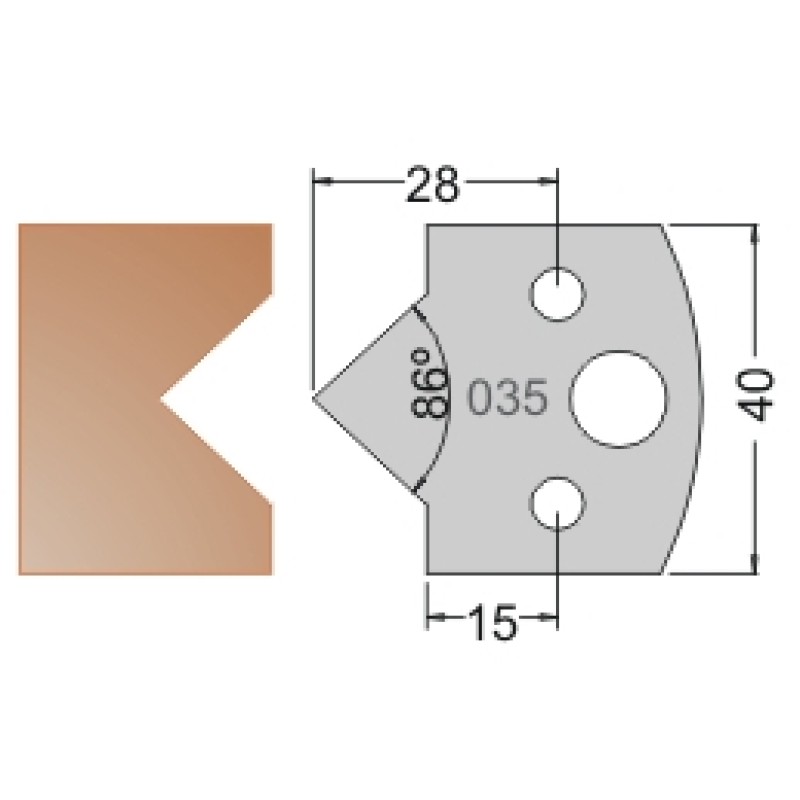 #035 40mm Knives For MPC Multi Profile Cutter (Set of 2) Dimar 3303540